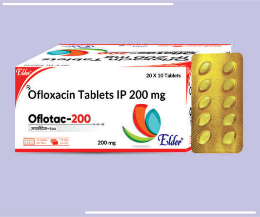 OFLOTAC 200MG TABS (20X10) Ofloxacin 200mg by Elder