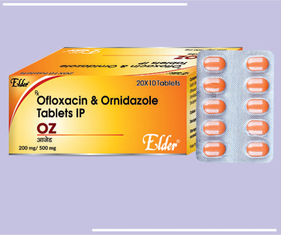 OZ TABS (200/500MG) (20X10) Ofloxacin 200mg & Ornidazole 500mng by Elder