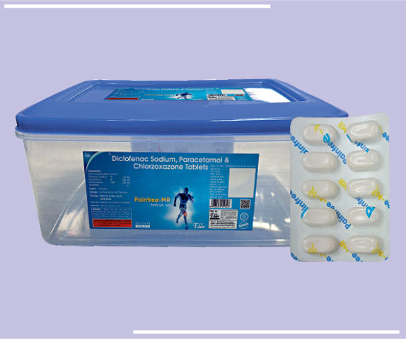 PAINFREE MR TAB (50/325/250MG) (100X10) Diclofenac Potassium 50mg,Paracetamol 325mg,Chlorzoxazone 500mg by Elder