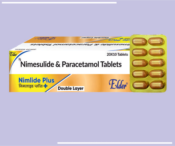 NIMLIDE PLUS TABS  (GOLD) (20X10) Nimesulide 100 & Paracetamol 325mg by Elder