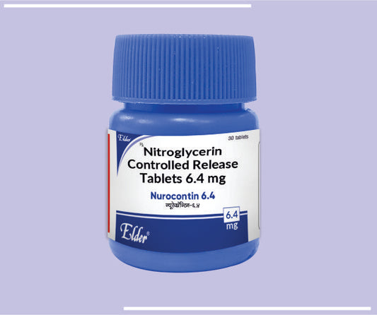 NUROCONTIN 6.4 TABS (30 TABS) Nitroglycerin 6.4 mg In a controlled release system by Elder