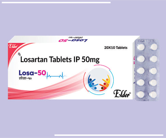 LOSA 50MG TABS (20X10) Losartan Potassium IP 50mg by Elder