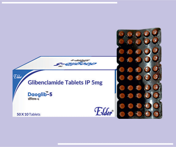 DAOGLIB 5 TAB (50X10) Glibenclamide IP 5MG. by Elder