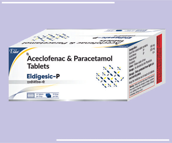 ELDIGESIC  P  TAB (20X10) Aceclo 100mg,Para 325mg by Elder