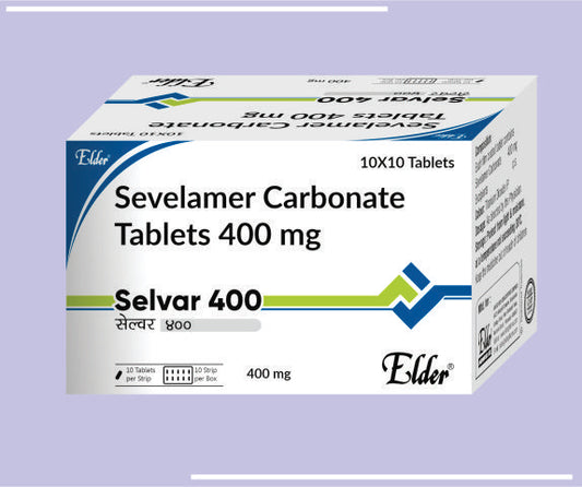 SELVAR 400 TABS (10X10) Sevelamer Carbonate 400mg by Elder