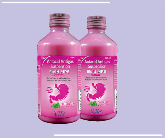 ELCID MPS LIQ (MINT) (6X170ML) Alumunium Hydroxide 250mg,Magnesium Hydroxide 250mg,Simethicone 50mg,Sorbitol 1.25gm by Elder