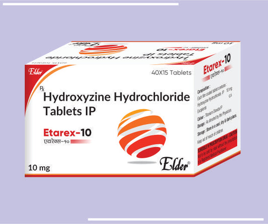 ETAREX  10 TABS (40X15) Hydroxyzine Hcl 10mg/5ml by Elder