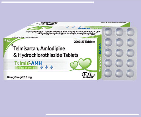 TELMIS AMH TABS (40/5/12.5MG) (20X15) Telmisartan 40mg, Amlodipine 5mg & Hydrochlorathiazide 12.5mg Tablets by Elder