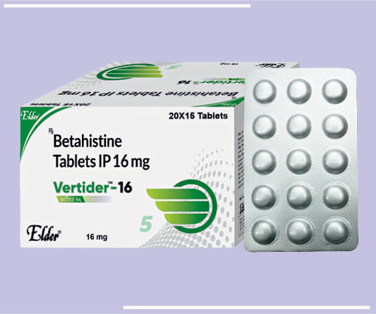 VERTIDER 16 TABS (20X15) Betahistine Hydrochloride 16mg by Elder