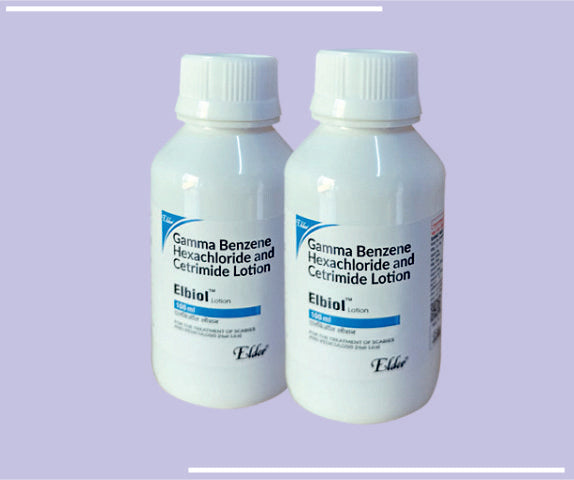 ELBIOL LOTION (100ML) Gamma Benzene Hexachloride 0.1%, Cetrimide 0.1% by Elder
