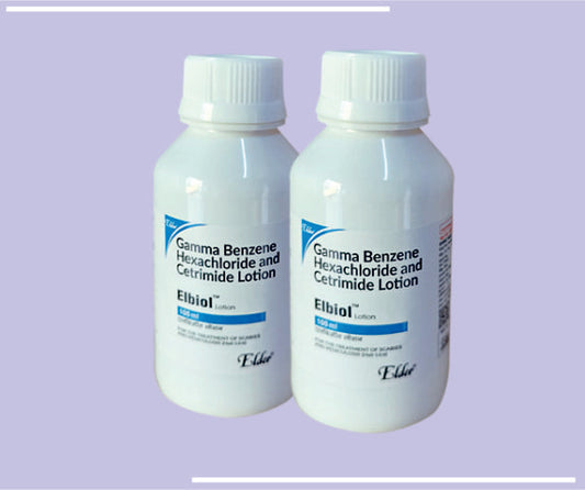 ELBIOL LOTION (100ML) Gamma Benzene Hexachloride 0.1%, Cetrimide 0.1% by Elder