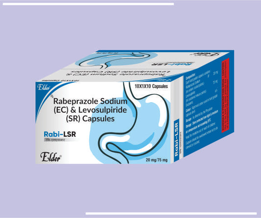 RABI LSR CAPS (20/75MG) (10X1X10) Rabeprazole 20MG  + Levosulpride 75 MG SR by Elder