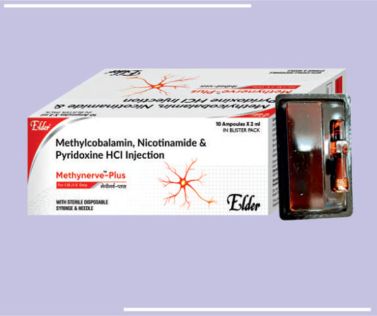 METHYNERVE PLUS  INJ (DISPO) 2ML (10X2ML) Glimepride 3mg,Metformin 500mg SR, Voglibose 0.2mg by Elder