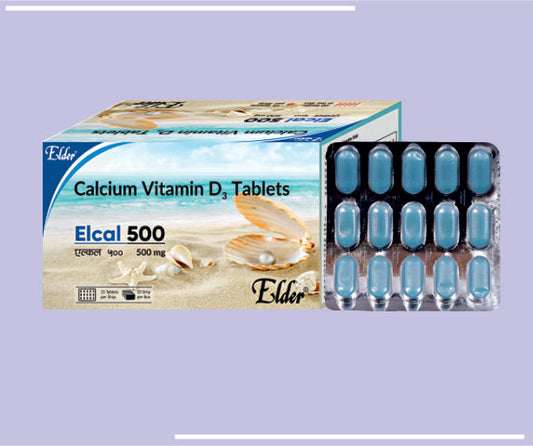 ELCAL 500 TABS (20X15) Calcium,Phosphorous,Zinc,Vit D3 by Elder