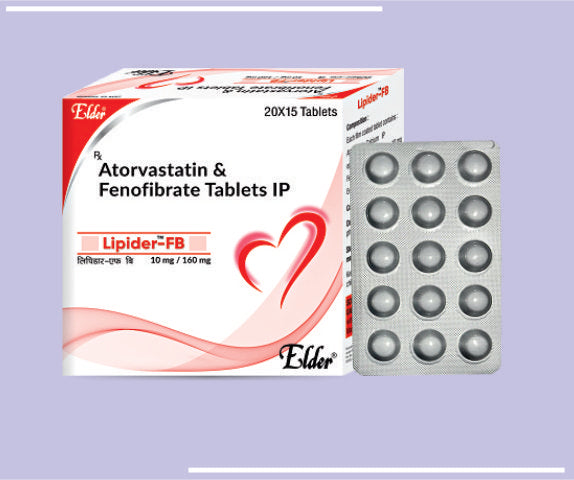 LIPIDER FB TABS (10/160MG) (20X10) Atorvastatin 10mg,Fenofibrate 160mg by Elder