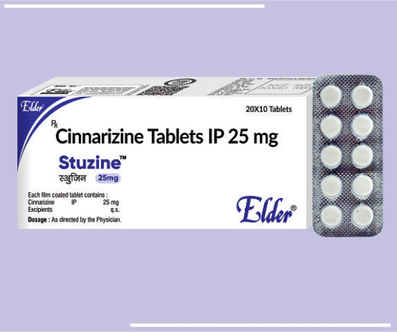 STUZINE 25 TABS (20X10) Cinnarizine IP 25mg by Elder