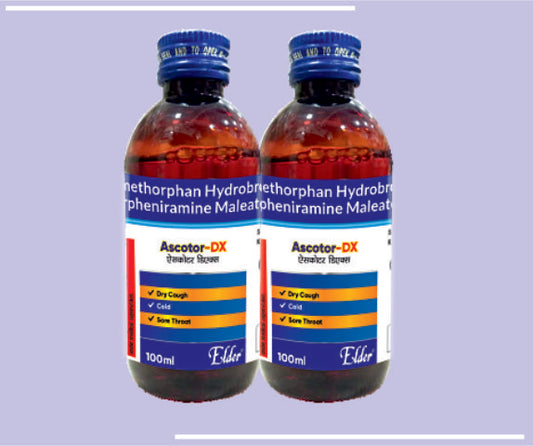 ASCOTOR DX SYP (100ML) Dextromethorphan Br 10mg, CPM 4mg by Elder