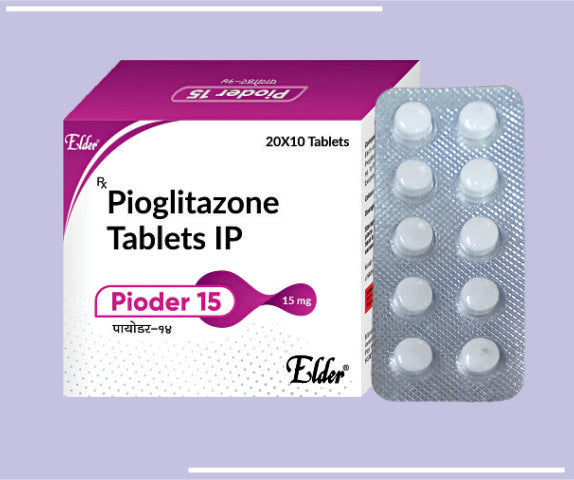 PIODER 15 TABS (20X10) Pioglitazone 15mg Tab by Elder