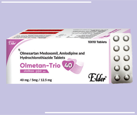 OLMETAN TRIO 40 TABS (10X10) Olmesartan 20mg,Amlodipine 5mg,Hydrocltz 12.5mg
 by Elder