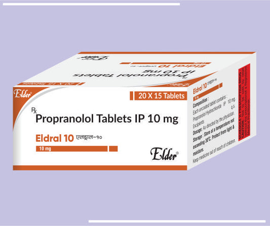 ELDRAL 10 TABS (20X15) Propanalol 10 MG by Elder