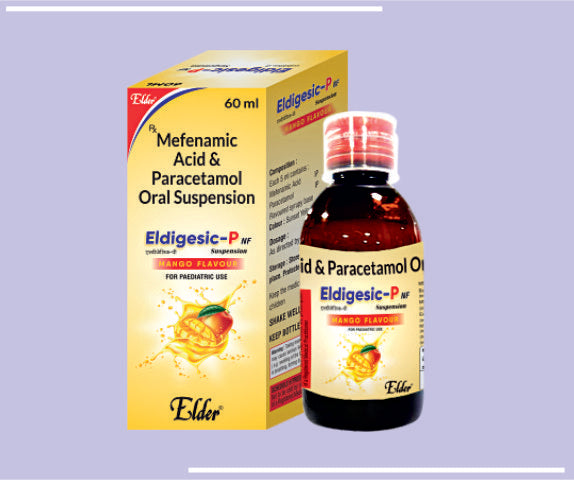ELDIGESIC P SUSP (50/125 MG) (25X60ML) Mefenamic Acid 100mg,Paracetamol 250mg by Elder