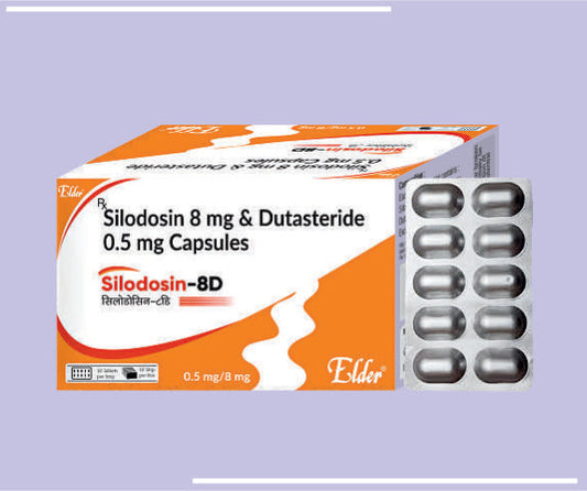 SILODOSIN 8D CAPS (10X10) Silodosin 8mg+Dutasteride 0.5mg by Elder