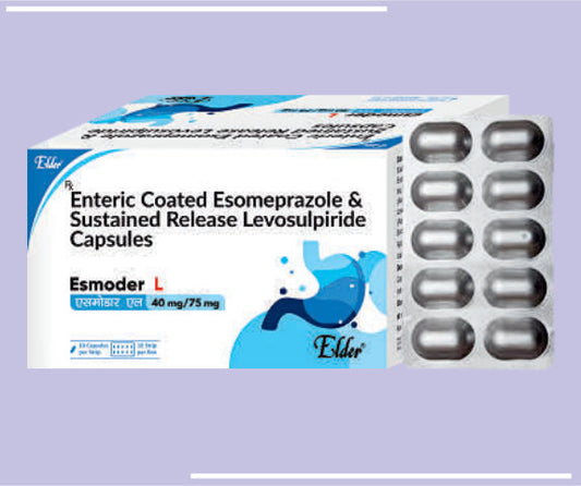 ESMODER L CAPS  (40/75) (10X1X10) Esmoperaozole 40mg,Levosulpride 75mg SR by Elder