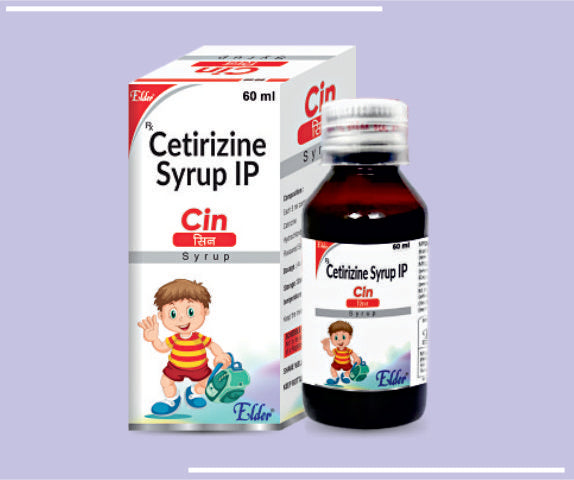 CIN SYP (60ML) Cetrizine Hydrochloride I.P. 5mg, Flavoured Syrupy base q.s. by Elder