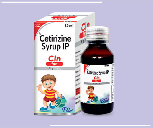 CIN SYP (60ML) Cetrizine Hydrochloride I.P. 5mg, Flavoured Syrupy base q.s. by Elder