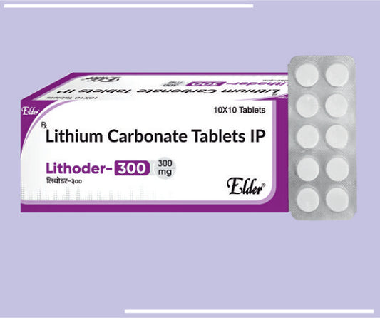 LITHODER 300 TABS (10X10) Lithium Carbonate 300mg by Elder