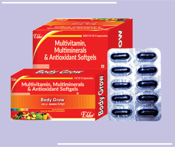 BODYGROW SOFTGELS (20X1X10) Multivitamin, Minerals & Antooxidant Softgels by Elder