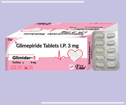 GLIMIDER 3 TABS (20X10) Glimipride 3 MG 
 by Elder