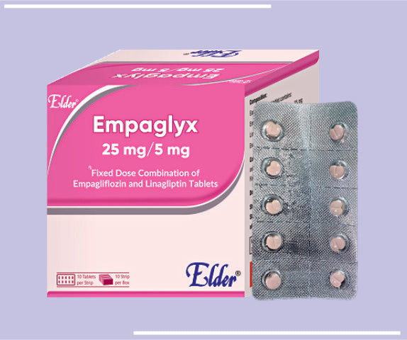 EMPAGLYX  25/5 TABS (10X1X10) Empagliflozin -10MG, Linagliptin -5mg by Elder