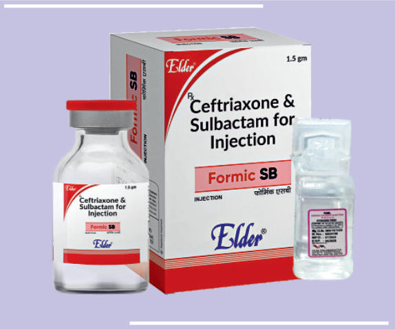 FORMIC SB INJ (1000/500 MG) (VIAL) Ceftriaxone 1000mg,Sulbactum 500mg
 by Elder