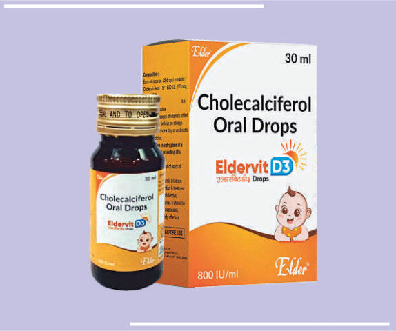 ELDERVIT D3 DROPS (400 IU/ML) (24X30ML) Cholecalciferol IP 400 IU/1ml (In Nano Droplet Form) by Elder