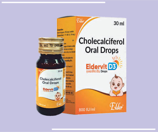 ELDERVIT D3 DROPS (400 IU/ML) (24X30ML) Cholecalciferol IP 400 IU/1ml (In Nano Droplet Form) by Elder