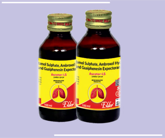 ASCOTOR LS SYP (100ML) Levosulbutamol 1mg, Guiphenesin 50mg, Ambroxol 30mg by Elder