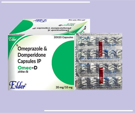 OMEC D CAPS (20/10MG) (20X20) Omeprazole 20mg,Domepridone 10mg (Enteric Coated Pallets) by Elder