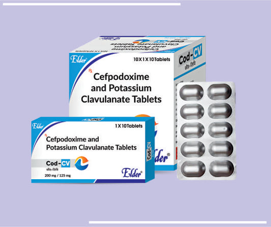 COD CV TABS (200/125 MG) (10X1X10) Cefpodoxime 200mg, Clauvulanic 125mg by Elder