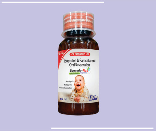 ELBUGESIC PLUS SUSPN (25X60ML) Ibuprofen 100 mg & Paracetamol 162.5 mg by Elder