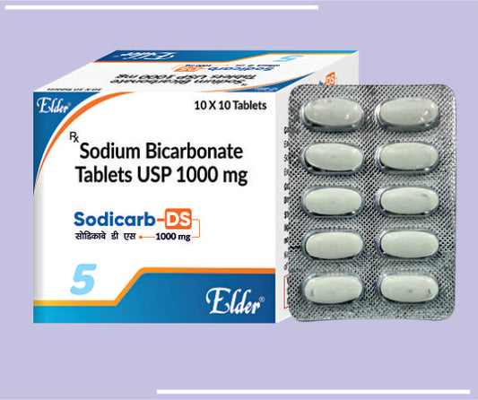 SODICARB DS 1GM TABS (10X10) Sodium Bicarbonate 1000mg by Elder