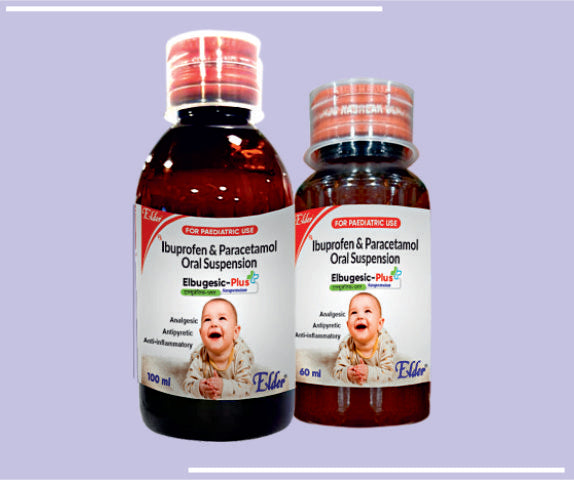 ELBUGESIC PLUS SUSP (L) (36X100ML) Ibuprofen 100 mg & Paracetamol 162.5 mg by Elder