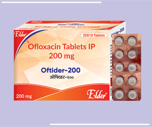 OFTIDER 200 TABS (ALU/ALU) (20X10) Ofloxacin 200mg by Elder