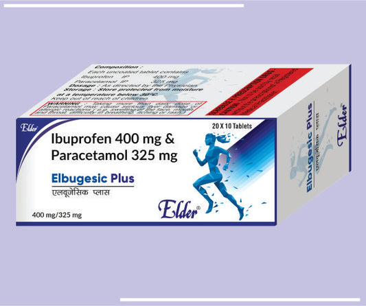 ELBUGESIC PLUS TABS (20X15) Ibuprofen 400 mg & Paracetamol 325 mg by Elder