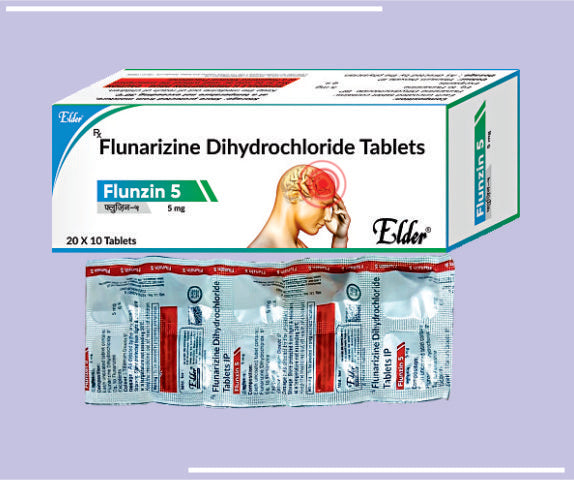 FLUNZIN 5 TABS (20X10) Flunarizine 5 MG
 by Elder