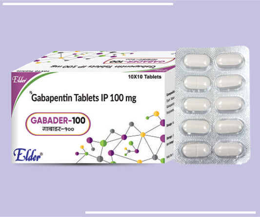 GABADER 100 TABS (10X10) Gabapentin 100 MG 
 by Elder