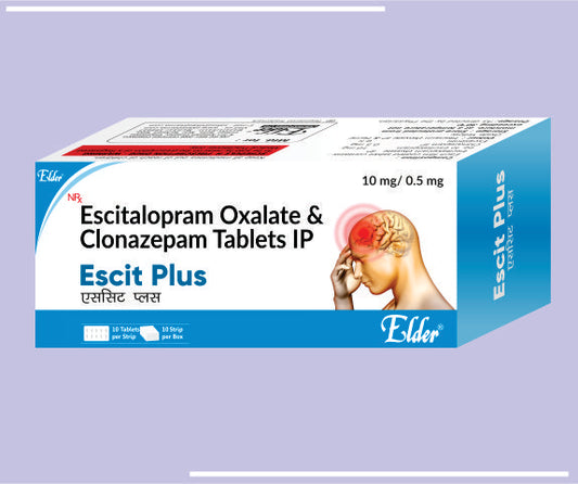 ESCIT PLUS TABS (10X10) Escitalopram 5mg,Clonazepam  0.5mg by Elder