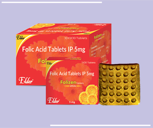 FOLIZEN TABS (100X30) Folic Acid IP 5mg by Elder