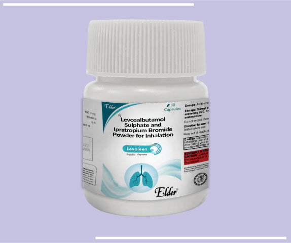 Levoleen  Rotocaps (30Cap) Levosalbutamol 100 Mcg, Ipratropium Bromide 40 Mcg Inhalation Cap By Elder