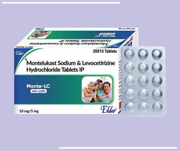 MONTE LC TABS (10/5MG) (20X15) Montilukast 10 MG + Levocetrizine 5 MG 
 by Elder